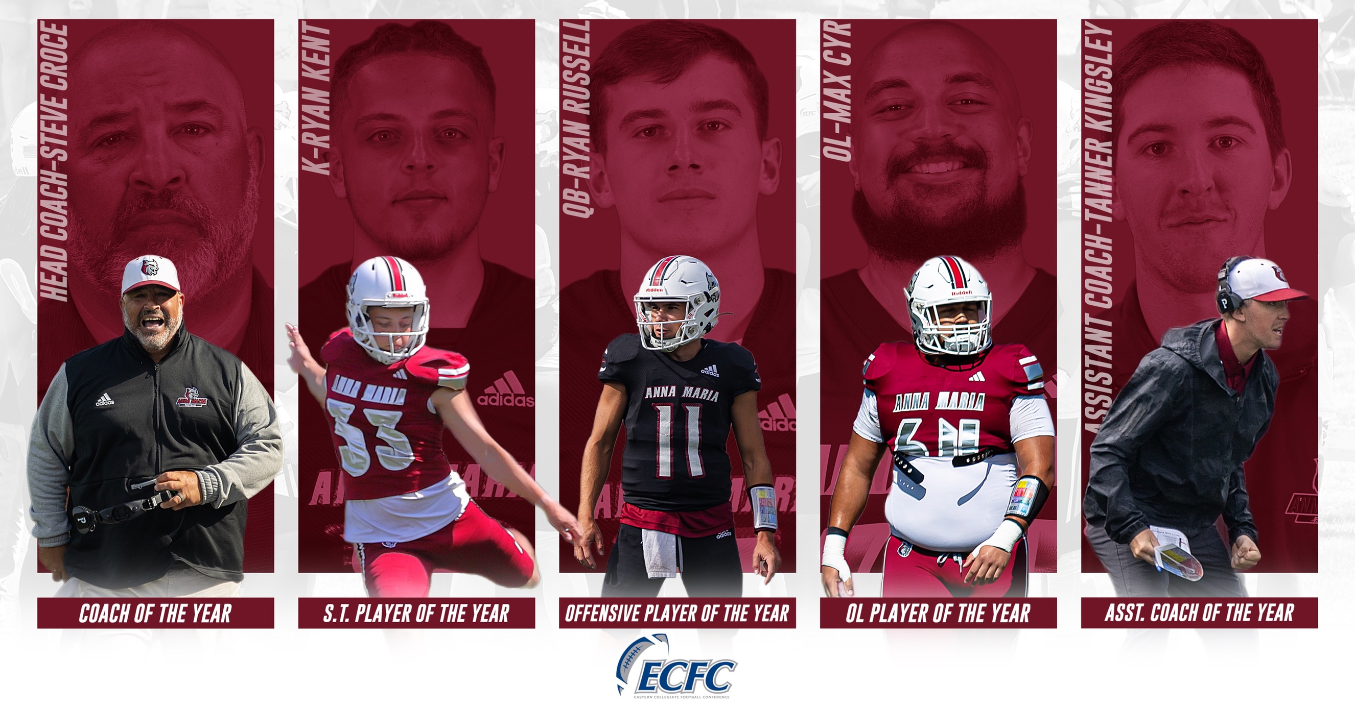 Football Takes Home 5 Of The 7 Major Awards In ECFC All Conference Announcement