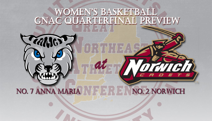 Preview: No. 7 Anna Maria at No. 2 Norwich - GNAC Women's Basketball Quarterfinal