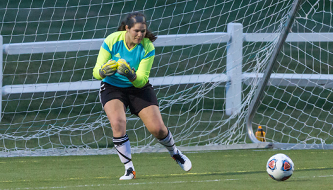 Kneeland Nets Career-High 26 Saves as AMCATS Fall to Lasell, 5-0