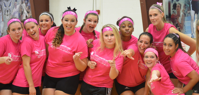 Volleyball Downs Becker 3-0 at Dig Pink Rally