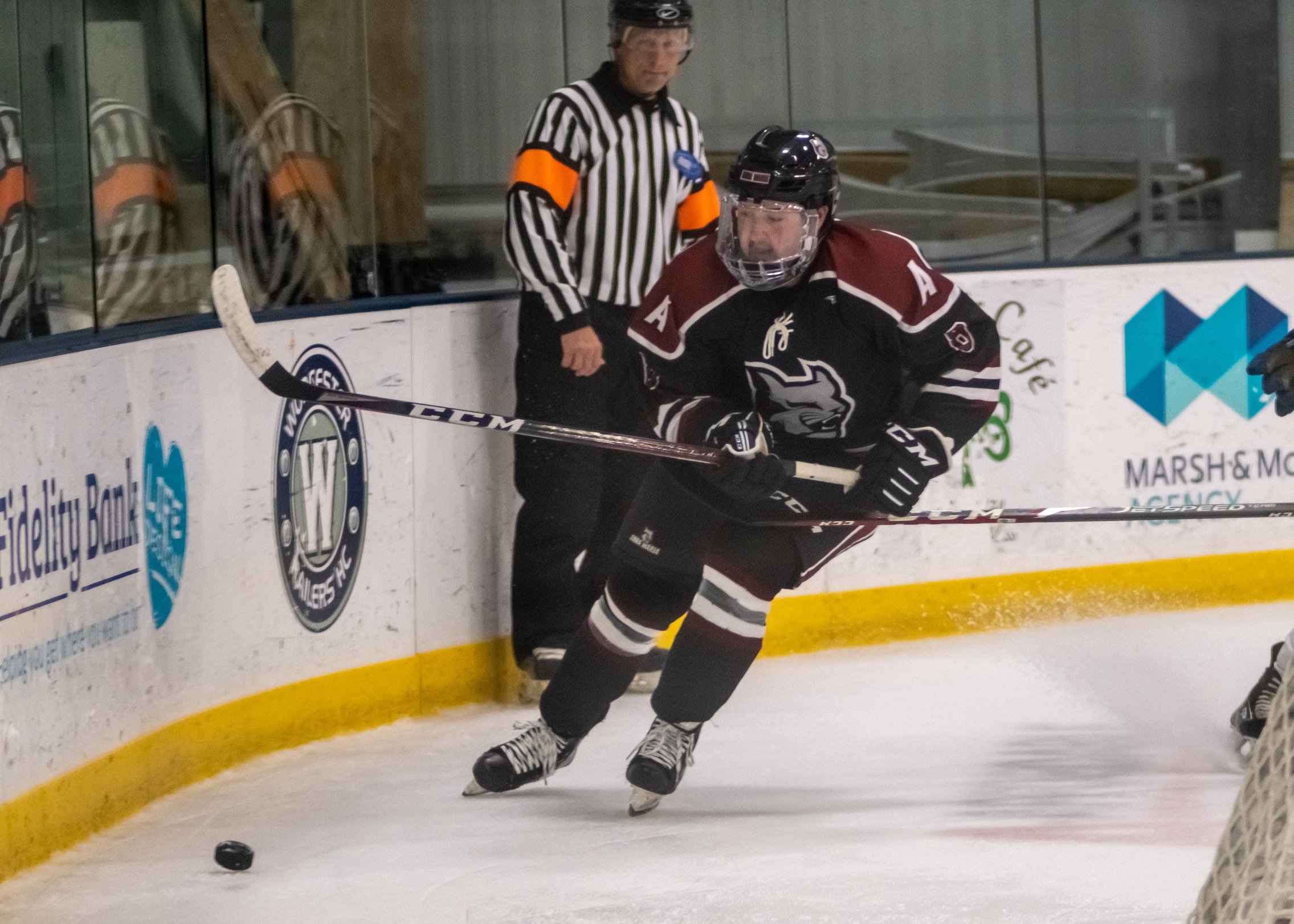 Men's Ice Hockey: Byrnes Leads AMCATS In Win Over New England College