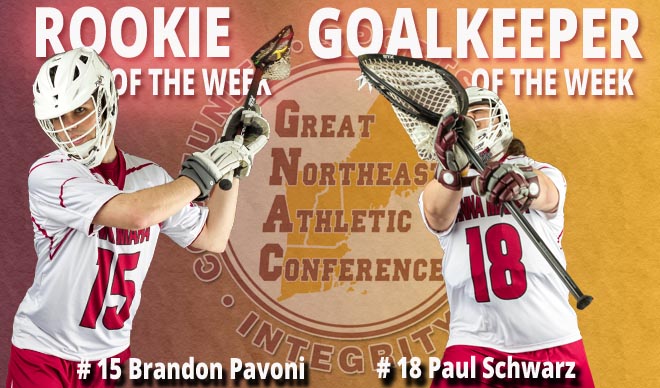 Pavoni and Schwarz Named GNAC Rookie and Goalkeeper of the Week