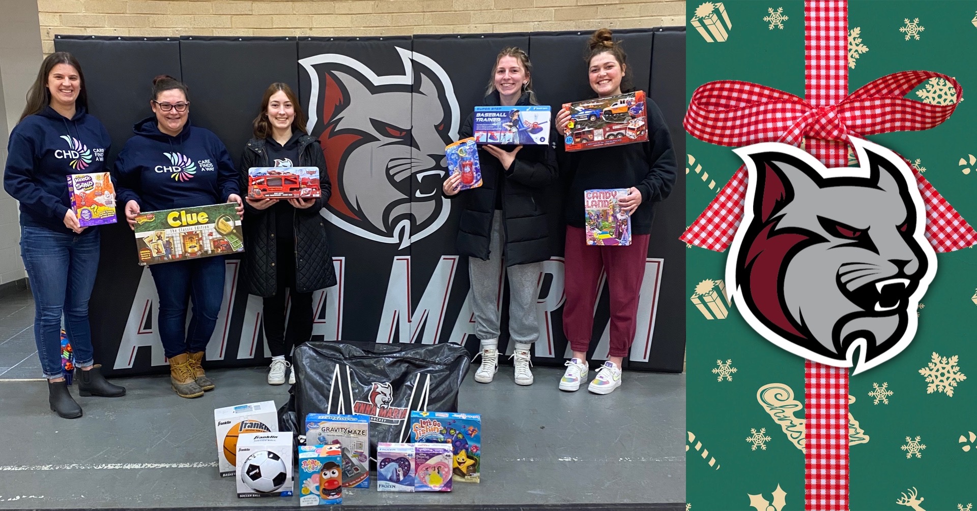 Women's Ice Hockey Collects Gifts For The Center For Human Development